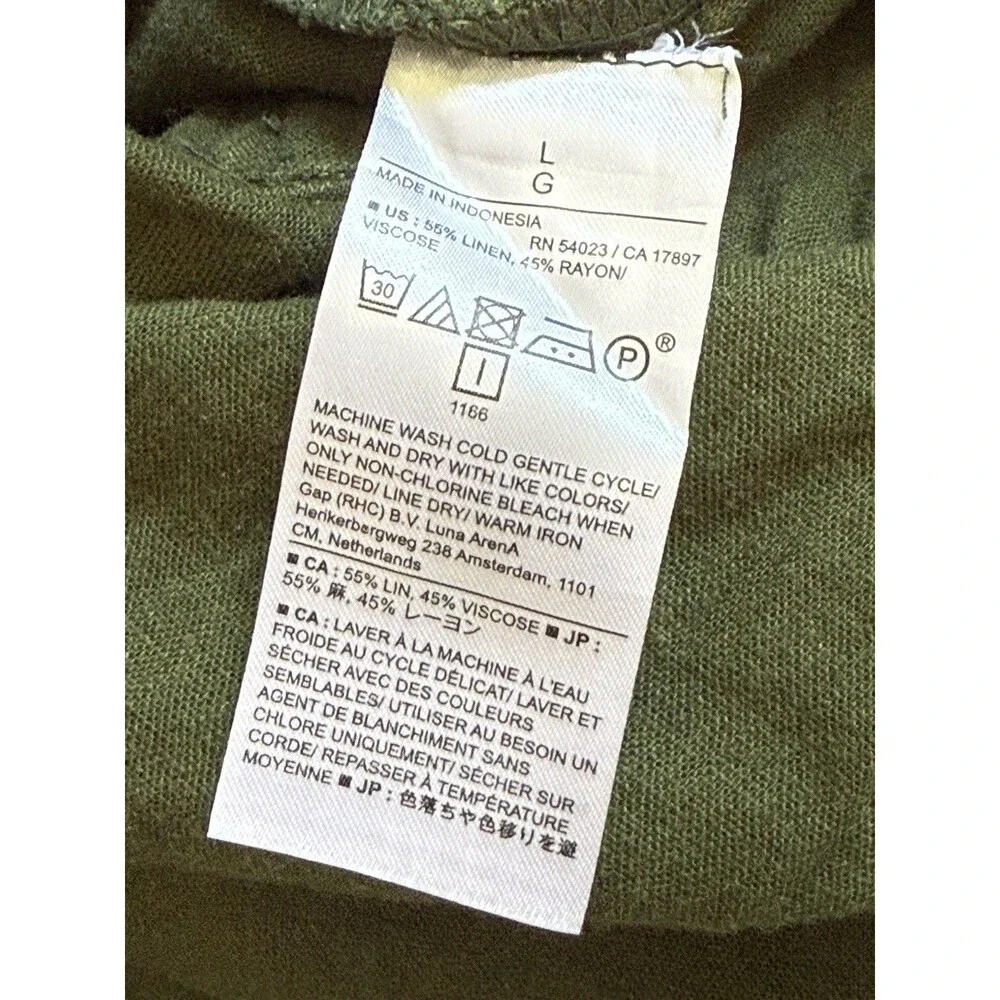 Banana Republic Linen Blend Utility Blend Romper In Treegrove Green Sz L New
